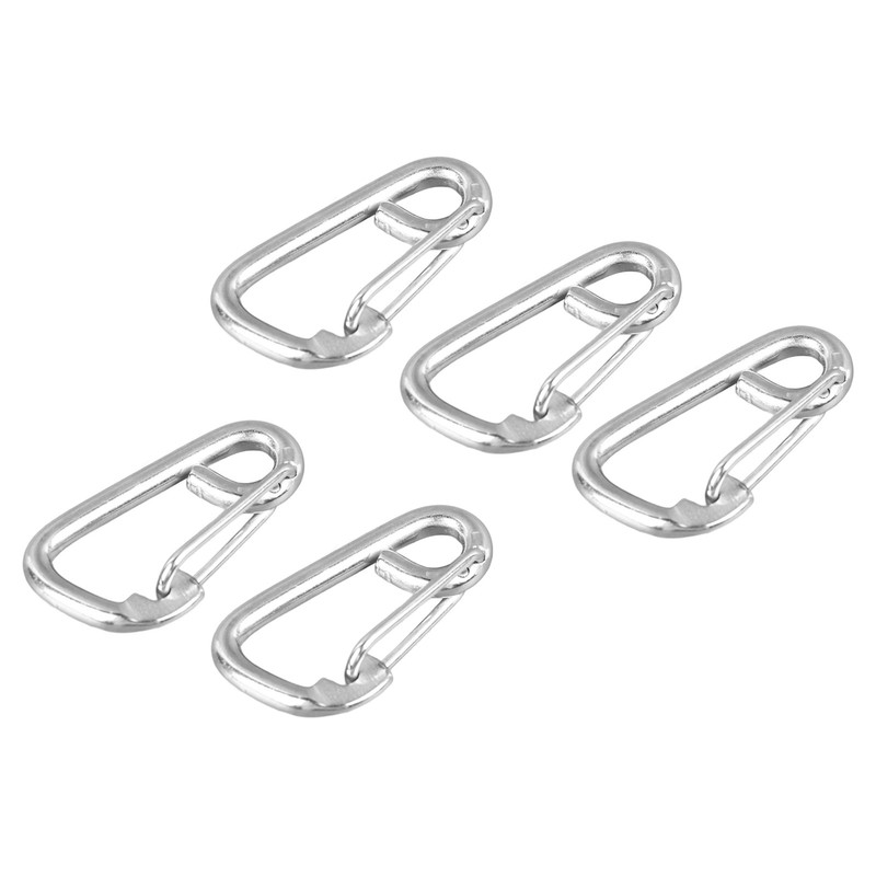 5 Pcs Spring Hook 316 Stainless Steel Carabiner Clip Heavy
