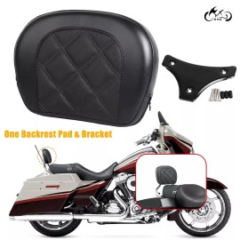 Unbranded Motorcycle Sissy Bar Passenger Backrest Pad Bracket For Harley Touring 1997-2023
