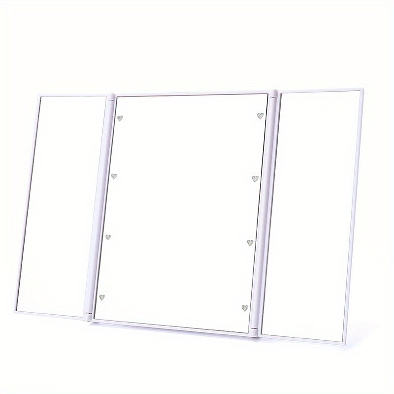 LED Makeup Mirror for Beauty Routines – Three-Sided Folding Vanity