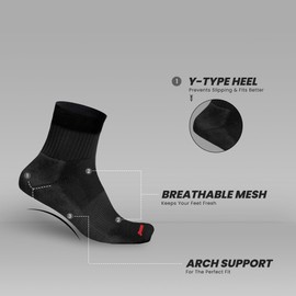 Penn Men's Cushioned Quarter Socks | Athletic, Lightweight & Breathable Ankle Socks | Ideal for Sports, Gym, Hiking & Everyday Wear (10 pair)