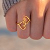 STORYJEWELLERY Heart Rings for Women, 925 Sterling Silver Gold Plated