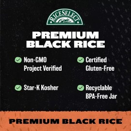 RiceSelect Premium Black Rice Whole-Grain Gluten-Free Non-GMO and Vegan Rice