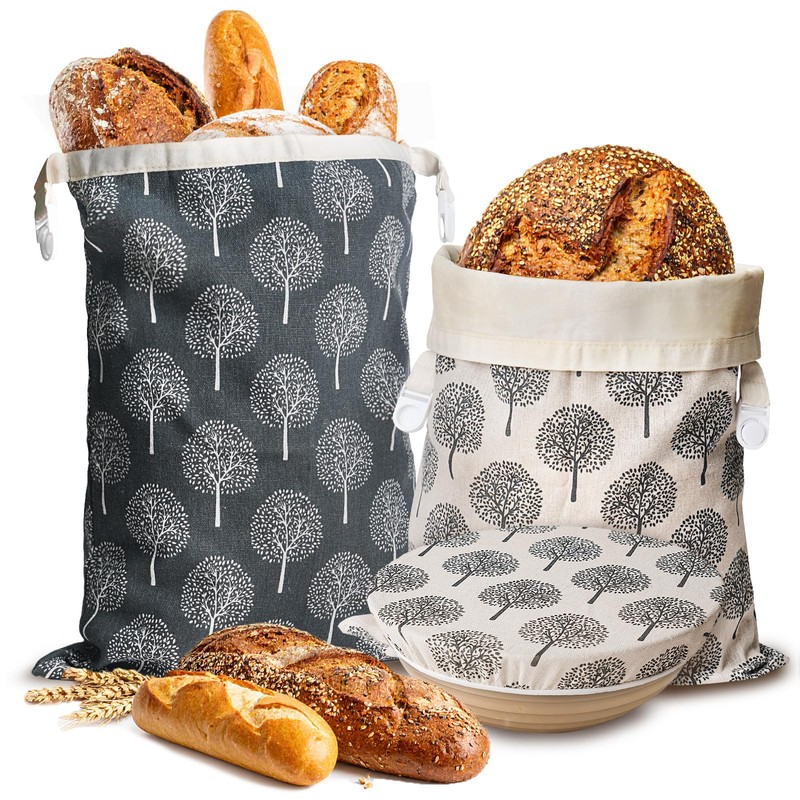 Sourdough Bread Bags & Proofing Bowl Covers, 2 Pack Reusable