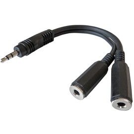 keepdrum YC003 Splitter Cable Y-Adapter Mini Jack Stereo 2x Female 3.5 mm - 1x 3.5 mm Male