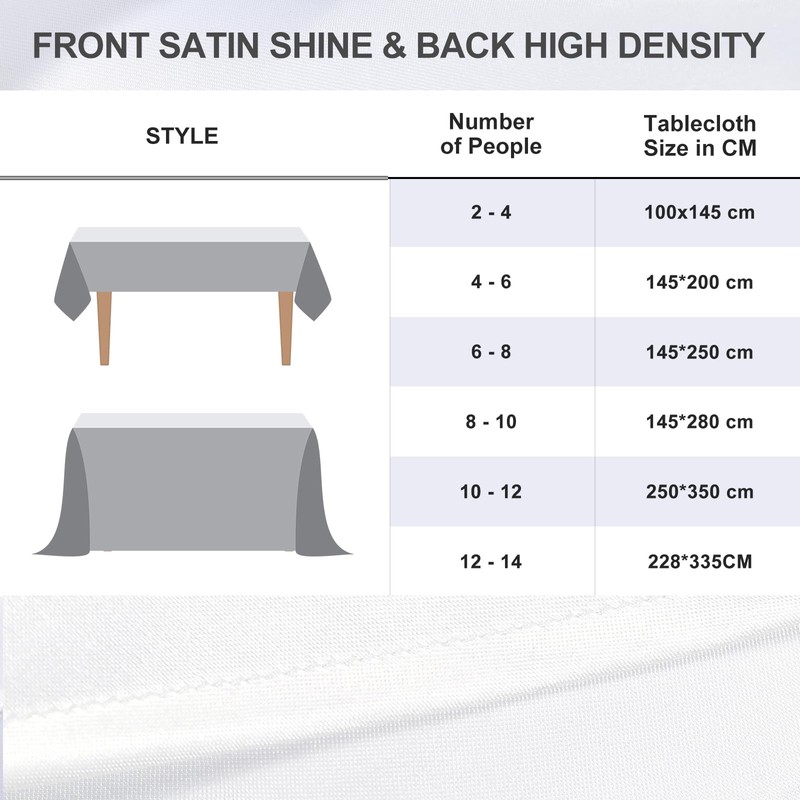 BIT.FLY 57 in x 126 in Rectangular Satin Tablecloth for