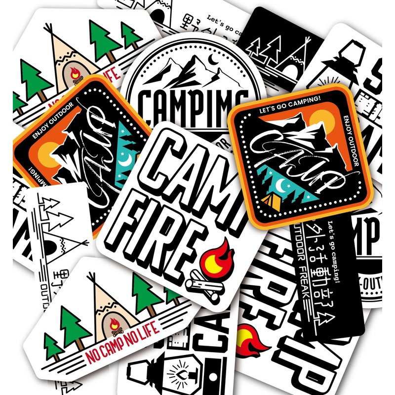 Camping Outdoor Sticker Waterproof Waterproof Car Bike Sports PC Cancel