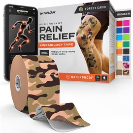 Kinesiology Tape-Incredible Support for Athletic Sports and Recovery + Free Taping Guide - Pre-Cut 2 inch 32 feet (Forest Camo + Free Taping Guide, 1 Pack)