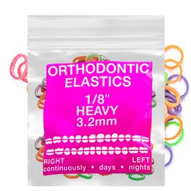Neon Latex 100 counts Intraoral Elastic Bands Orthodontic Elastics Dental Rubber Bands Made in US Heavy 1/8'', Neon Latex