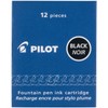 PILOT Namiki IC100 Fountain Pen Ink Cartridges, Black, 12-Pack (69100)