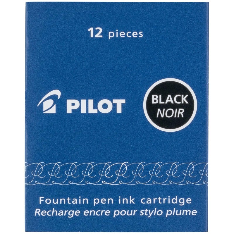 PILOT Namiki IC100 Fountain Pen Ink Cartridges, Black, 12-Pack (69100)