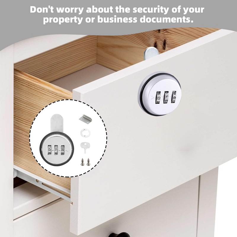 1 Set Cabinet Code Lock Tongues (Silver 30 mm) 3