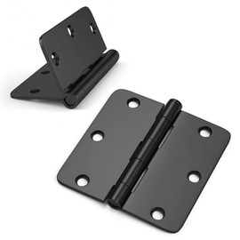 Haidms 24 Pack Matte Black Door Hinges 3.5 Inch x 3.5 Inch Interior Door Hinges Black Doors Hinges Black Finish with 1/4" Radius Corners
