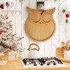 Owl-Shaped Wooden Charcuterie Board, 12" Cheese & Meat Platter, Large