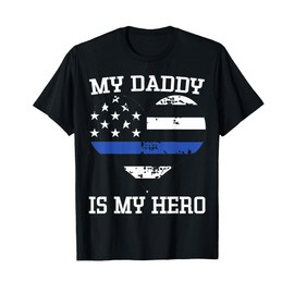 Thin Blue Line Heart Flag Police Officer Support Shirt T-Shirt