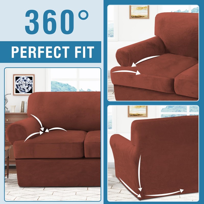 H.VERSAILTEX Sofa Cover 4 Piece T Cushion Sofa Slipcovers Thick