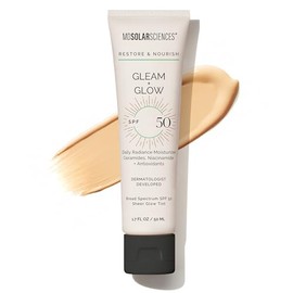 MDSolarSciences Gleam and Glow SPF 50 - Contains Skin Nourishing Ingredients - Restores, Plumps and Protects your Epidermis - Wear Alone or Used for Illuminating Primer - 50 ml Moisturizer
