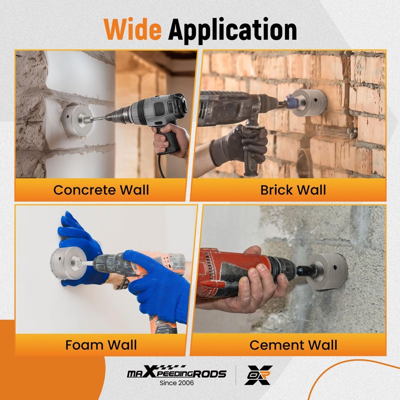 maXpeedingrods 16PCS Concrete Hole Saw Kit with SDS Plus &