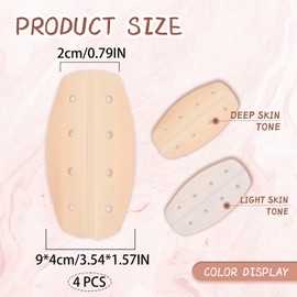 BOROLA 2 Pairs Silicone Bra Strap Pads Non-Slip Comfort Prevent Strap Slippage Soft Bra Shoulder Straps Cushions Holder for Women(Light skin color + Dark skin color)