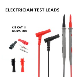 DIANN Multimeter Test Leads Kit Banana Plug with Push On Alligator Clips Precision Sharp Probes 1000V 20A Digital Electrical Test Probes