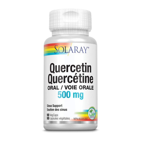 Solaray Quercetin 500mg | Support for Healthy Cells, Heart, Circulatory & Respiratory System | Bioflavonoids, Antioxidants, AMPK Activator | (Pack of 1)