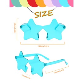 LIULIUBTY Star Shaped Sunglasses, Heart Sunglasses Bachelorette Party Cool Sunglasses, Colorful Sunglasses Party Favors (Mix Colors B)