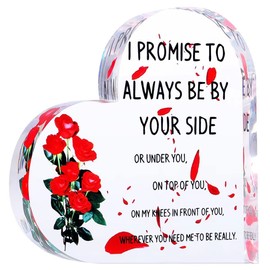 Acrylic Heart Plaque Inspirational Quotes Romantic Gift for Girlfriend Boyfriend Lover Gift for Wedding Birthday Anniversary Table Decoration (love)