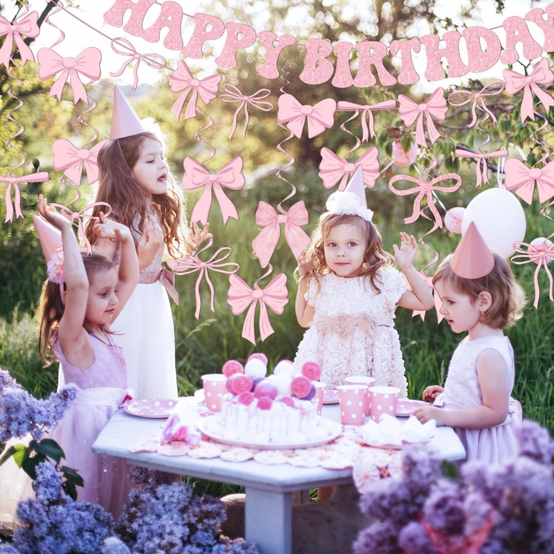 Pink Bow Birthday Party Decorations