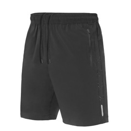 SIHOHAN Men's Sports Shorts, Quick-Drying Sports Shorts, Shorts with Zip Pocket, Suitable for Various Leisure and Sports Occasions, Grey-d1, L