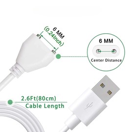 Universal Magnetic USB DC Charger Cable 2 Pin 6mm Cord,Replacement Charging Cord for Toys Vibrators,Facial Cleanser, Electric Toothbrush, Flashlight (6mm)