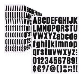 810 Piece 10 Sheet Letter Stickers - Self Adhesive Vinyl Waterproof Mailbox Numbers, Alphabet & Number Stickers for Mailbox, Window, Door, Sign, Address Number, Business (1 Inch) (Black)