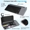 Varhomax Glass Desk Whiteboard with Wireless Charger, Desktop Organizer Dry