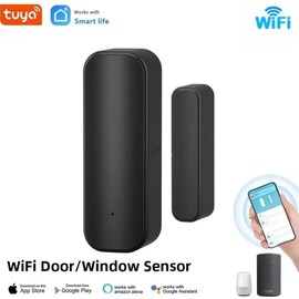 BVAZTVP Door and Window Sensors WiFi,Smart Door Open/Closed Detectors for Home Security Black 2pack(Battery not Included)