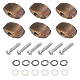 PATIKIL Guitar Tuning Peg Button Machine Head Oval Acrylic Buttons Brown for Electric/Folk/Acoustic Guitars with 6 Screws 12 Ferrules