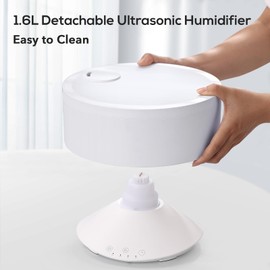 Humidifiers Easy to Clean,Essential Oil Diffuser, Colorful Night Light,Ultrasonic Top Fill Cool Mist Humidifiers for Bedroom Baby Plants,Ultra Quiet,Last up to 20 Hrs,Remote Control 1.6L,Levoair