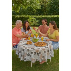 texpot Oilcloth 130 x 160 cm with Curl Washable with Hem Polyester Garden Tablecloth