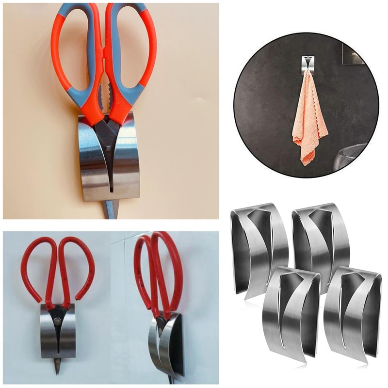 TorSor 3 Pack Kitchen Shears Holder Wall Mount Adhesive Kitchen