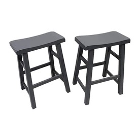 Set of 2 Heavy Duty Saddle Seat Bar Stools Counter Stools - 24" Grey