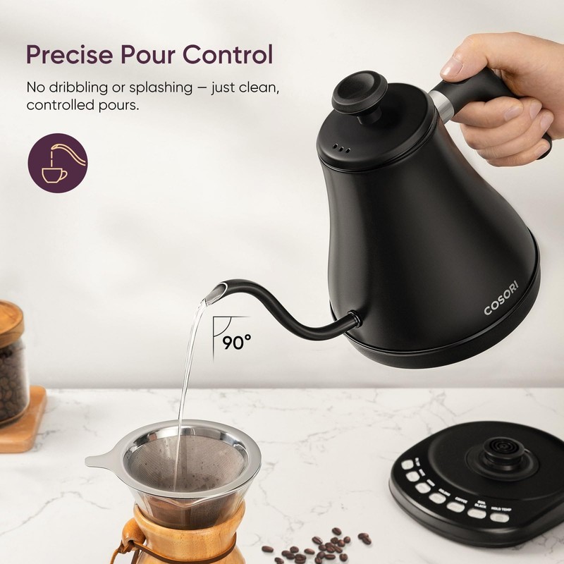 COSORI Electric Gooseneck Kettle with 5 Temperature Control Presets, Pour