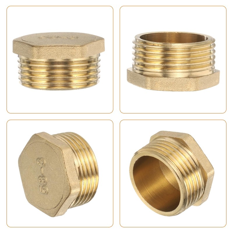 sourcing map 4 Pcs Brass Outer Hex Thread Fittings, G3/4"