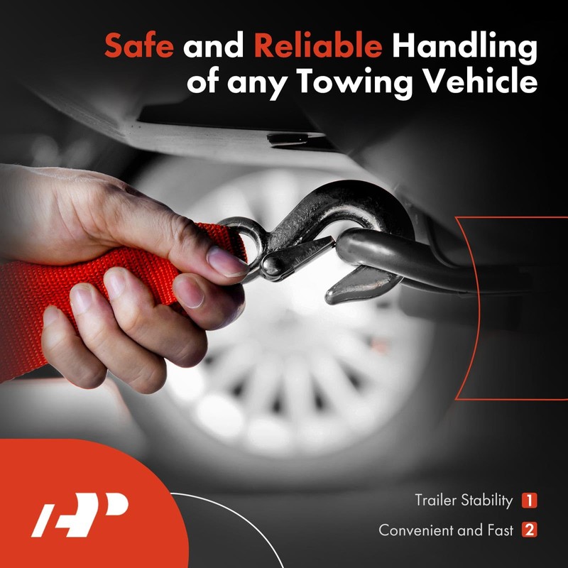 A-Premium Pair (2) Front Tow Hooks Heavy Duty D-Ring with