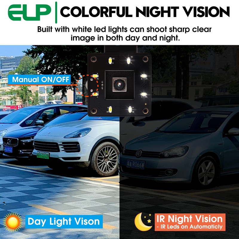 ELP 16MP USB Camera Autofocus 68 Degree Lens, Day and