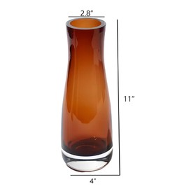 11" H Amber Vase,3.5lb Glass Vase Large for Home Decoration, Noble Amber Flower Vases,Luxury Vases for Flower