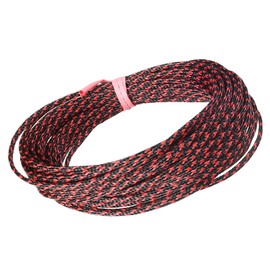 Othmro 10m/32.8ft PET Expandable Braided Cable Sleeving Flexible Wire Mesh Sleeve Black Red