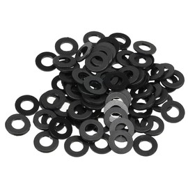 TA-VIGOR 80Pcs Black Nylon Flat Washers, M5 x 10mm x 1mm, Insulating O-Ring Gaskets, Tap Sealing Spacer for Faucet, Pipe, Water Hose - Durable Round Seal Washers