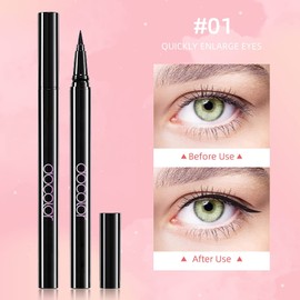 Docolor Liquid Eyeliner, Black Waterproof EyeLiner Ultra precise felt tip, Longwearing Eye Makeup, Professional Eye Makeup Tools 12g, Black