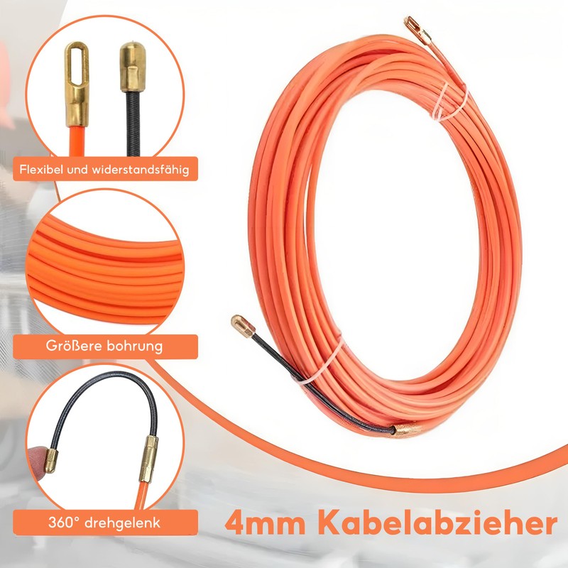 Cable Retraction Aid, 20 m x 4 mm Pull Wire