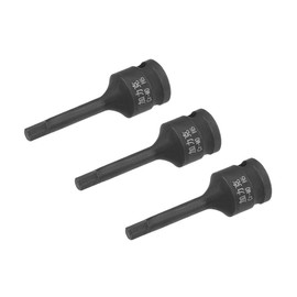 TOP-VIGOR 3Pcs Impact Hex Bit Socket, 3/8" Drive x H5 (5mm) Allen Key Socket, Premium CR-MO Steel Bits, Hex Bit with 60mm Length for Torque Wrench, Ratchet Wrench, Impact Power Drills