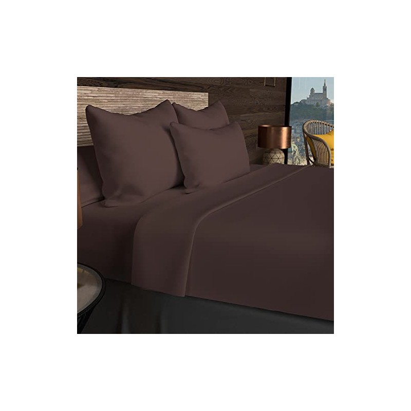 Soleil d'Ocre Fitted Sheet, Cotton, Brown, 140 x 200 cm