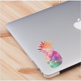 Pineapple Cute Love Watercolor Theme Skin Laptop Sticker Quote Decals Computer Vinyl Sticker (2 in a Pack)