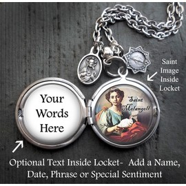 St. Melangell Locket Necklace, Patron Saint of Rabbits, Hares and Small Animals, Catholic Jewelry Gift